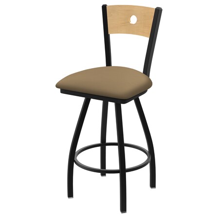 Holland Bar Stool Co 36" Swivel Counter Stool, Nickel Finish, Nat Back, Canter Sand Seat 83036BWNatMplB013